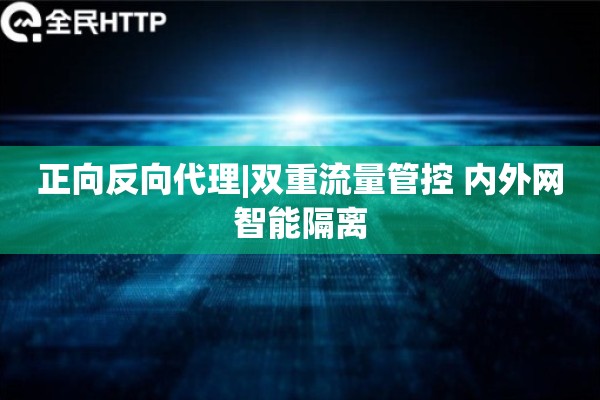 正向反向代理|双重流量管控 内外网智能隔离