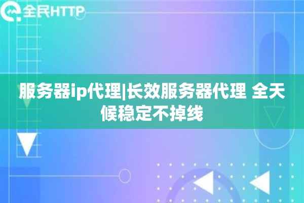 服务器ip代理|长效服务器代理 全天候稳定不掉线