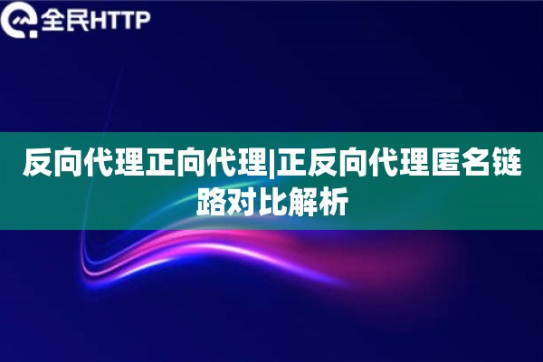 反向代理正向代理|正反向代理匿名链路对比解析