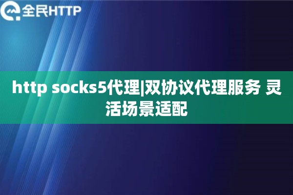 http socks5代理|双协议代理服务 灵活场景适配