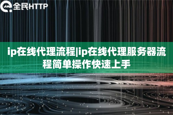 ip在线代理流程|ip在线代理服务器流程简单操作快速上手