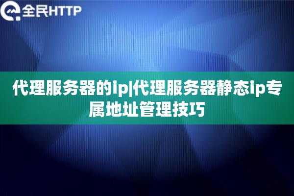 代理服务器的ip|代理服务器静态ip专属地址管理技巧