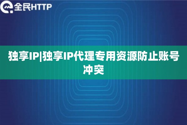 独享IP|独享IP代理专用资源防止账号冲突