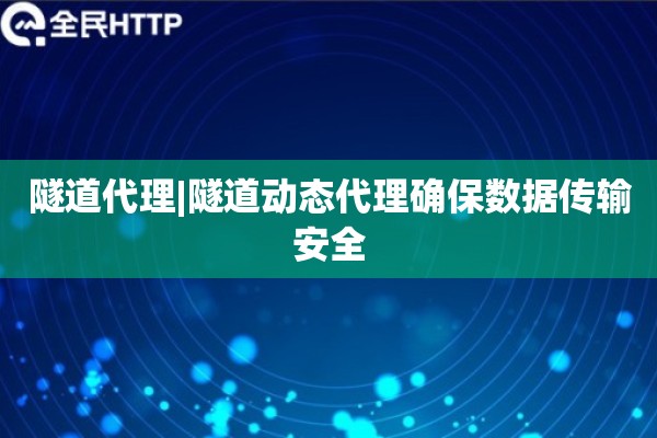 隧道代理|隧道动态代理确保数据传输安全