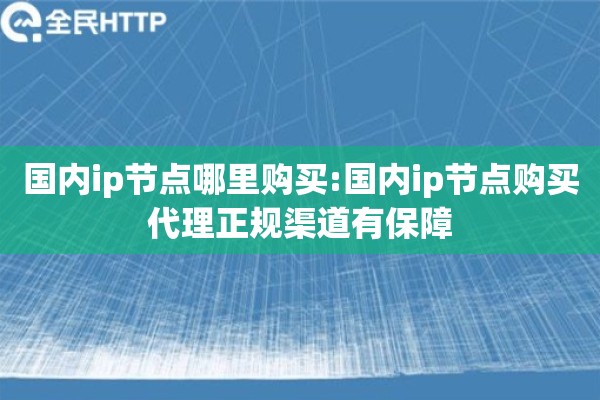 国内ip节点哪里购买:国内ip节点购买代理正规渠道有保障