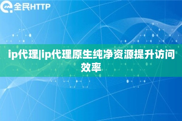 ip代理|ip代理原生纯净资源提升访问效率