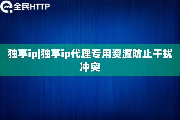 独享ip|独享ip代理专用资源防止干扰冲突