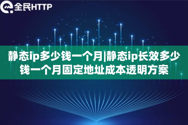 静态ip多少钱一个月|静态ip长效多少钱一个月固定地址成本透明方案