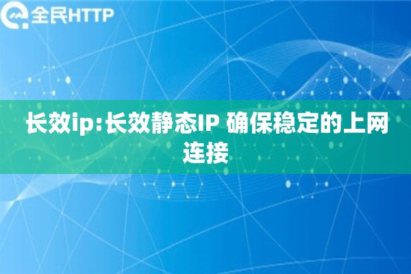 长效ip:长效静态IP 确保稳定的上网连接