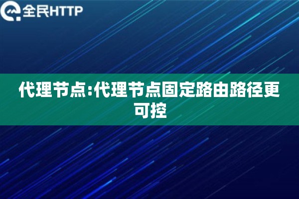 代理节点:代理节点固定路由路径更可控