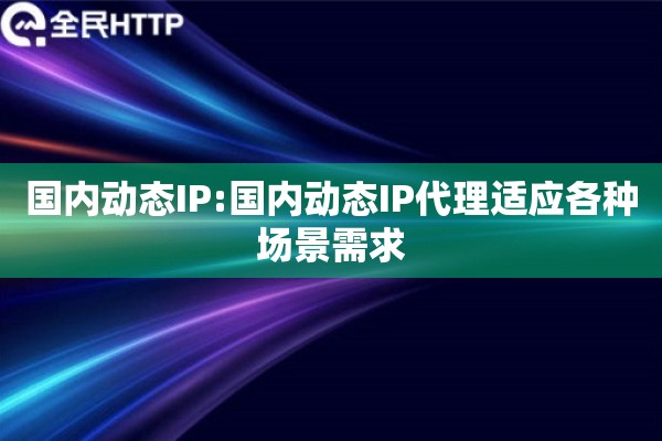 国内动态IP:国内动态IP代理适应各种场景需求