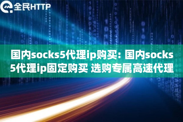 国内socks5代理ip购买: 国内socks5代理ip固定购买 选购专属高速代理