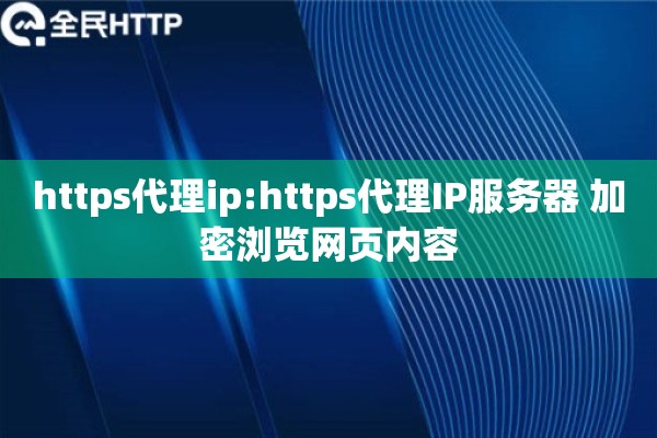 https代理ip:https代理IP服务器 加密浏览网页内容
