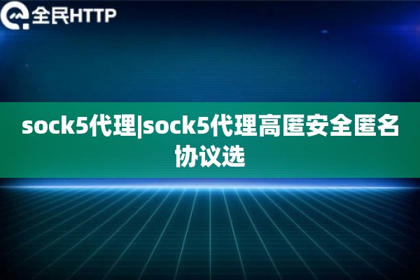 sock5代理|sock5代理高匿安全匿名协议选