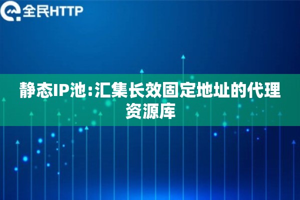静态IP池:汇集长效固定地址的代理资源库