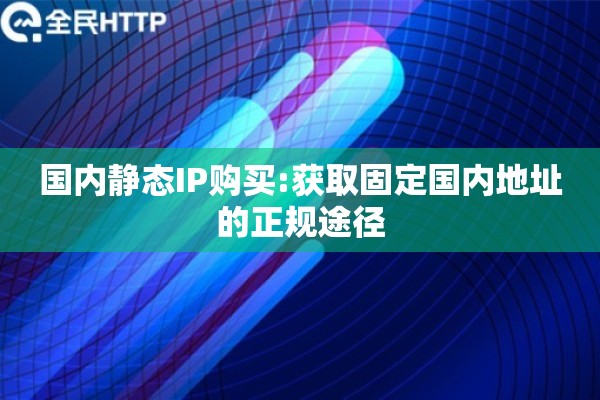 国内静态IP购买:获取固定国内地址的正规途径