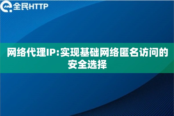 网络代理IP:实现基础网络匿名访问的安全选择