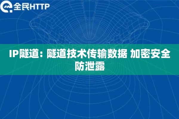 IP隧道: 隧道技术传输数据 加密安全防泄露