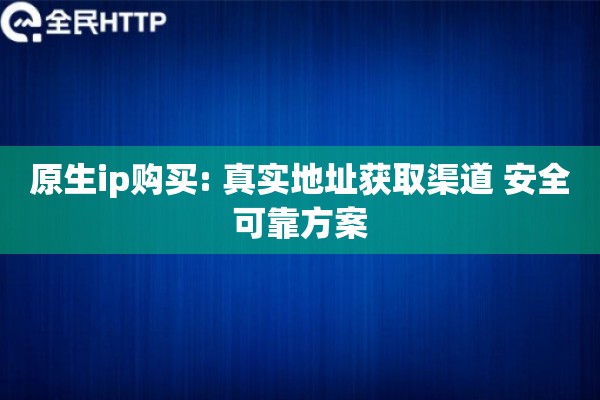 原生ip购买: 真实地址获取渠道 安全可靠方案