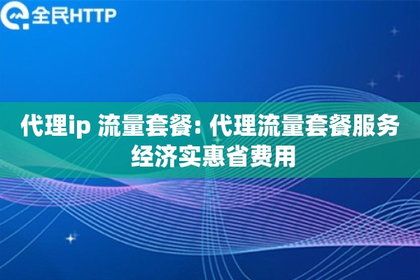代理ip 流量套餐: 代理流量套餐服务 经济实惠省费用