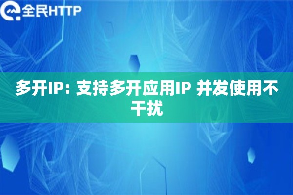 多开IP: 支持多开应用IP 并发使用不干扰