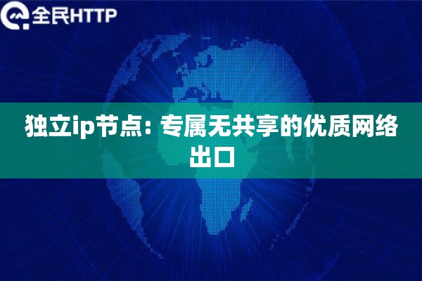独立ip节点: 专属无共享的优质网络出口