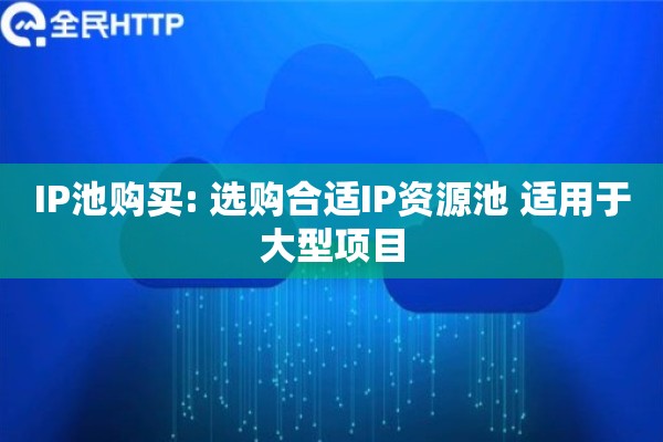 IP池购买: 选购合适IP资源池 适用于大型项目