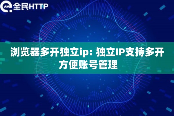 浏览器多开独立ip: 独立IP支持多开 方便账号管理