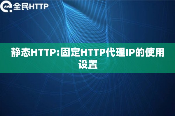 静态HTTP:固定HTTP代理IP的使用设置