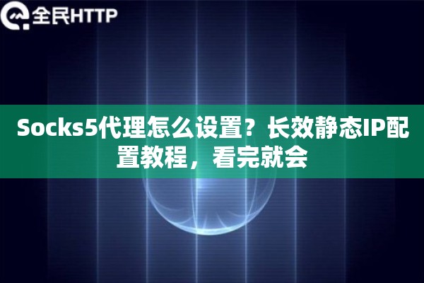 Socks5代理怎么设置？长效静态IP配置教程，看完就会