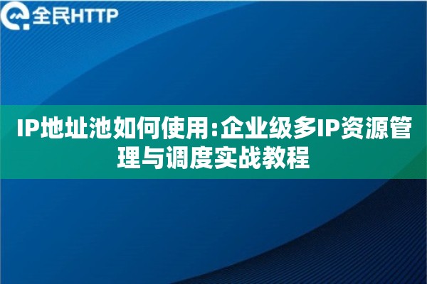 IP地址池如何使用:企业级多IP资源管理与调度实战教程