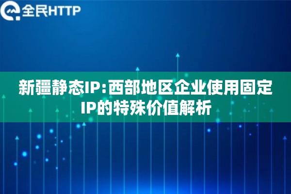 新疆静态IP:西部地区企业使用固定IP的特殊价值解析