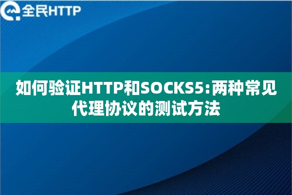 如何验证HTTP和SOCKS5:两种常见代理协议的测试方法