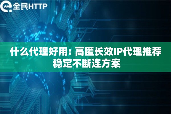 什么代理好用: 高匿长效IP代理推荐 稳定不断连方案