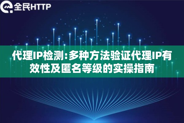 代理IP检测:多种方法验证代理IP有效性及匿名等级的实操指南