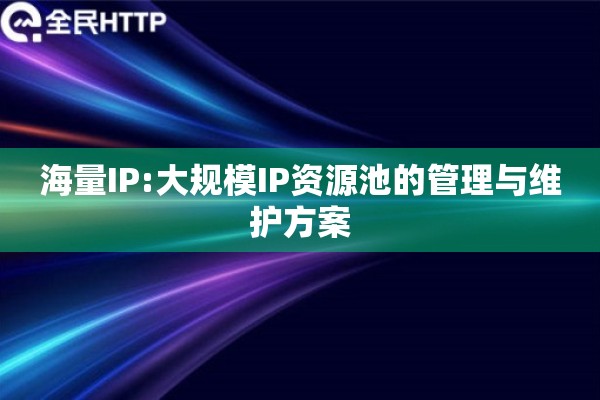海量IP:大规模IP资源池的管理与维护方案