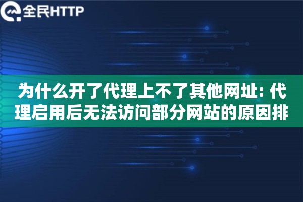 为什么开了代理上不了其他网址: 代理启用后无法访问部分网站的原因排查
