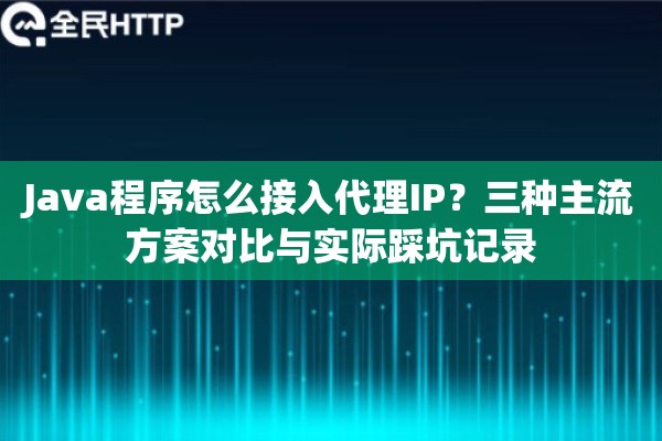 Java程序怎么接入代理IP？三种主流方案对比与实际踩坑记录