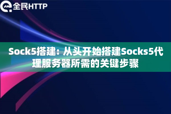 Sock5搭建: 从头开始搭建Socks5代理服务器所需的关键步骤