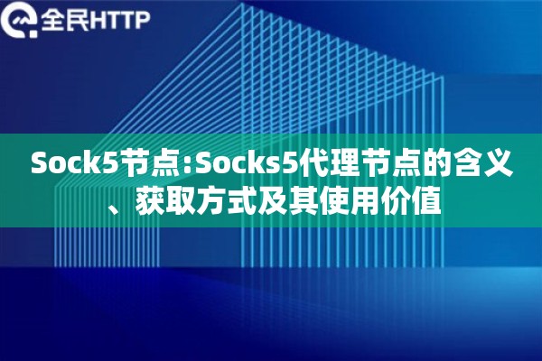 Sock5节点:Socks5代理节点的含义、获取方式及其使用价值