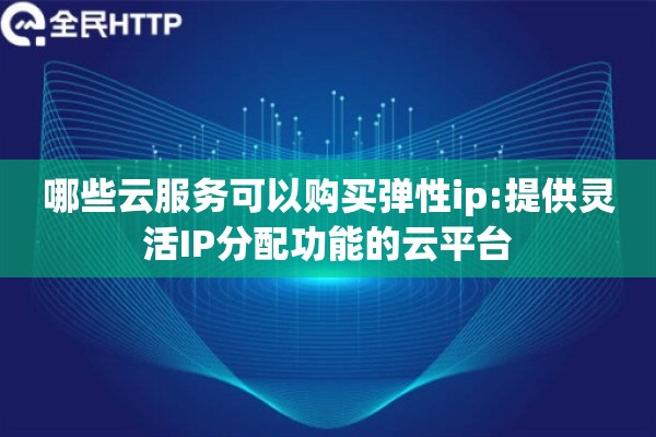 哪些云服务可以购买弹性ip:提供灵活IP分配功能的云平台
