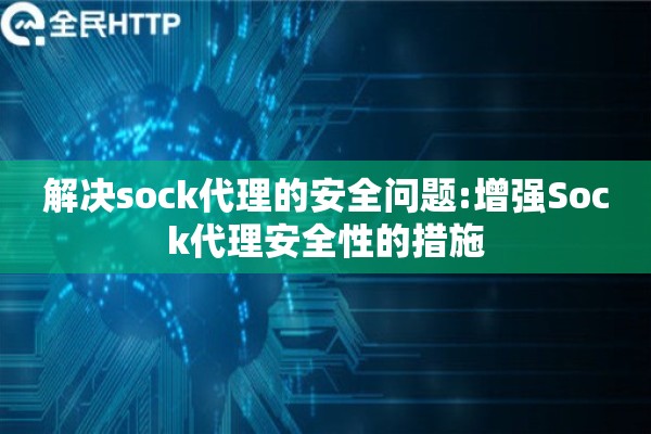 解决sock代理的安全问题:增强Sock代理安全性的措施
