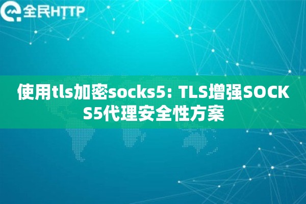 使用tls加密socks5: TLS增强SOCKS5代理安全性方案 使用tls加密socks5: TLS增强SOCKS5代理安全性方案