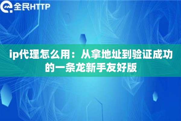 ip代理怎么用:从拿地址到验证成功的一条龙新手友好版 ip代理怎么用:从拿地址到验证成功的一条龙新手友好版