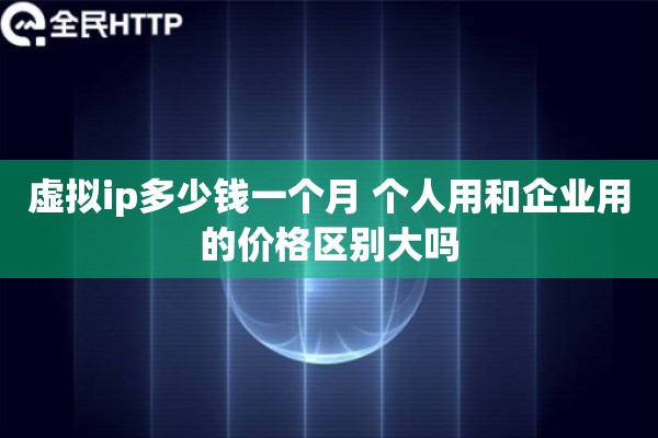 虚拟ip多少钱一个月 个人用和企业用的价格区别大吗