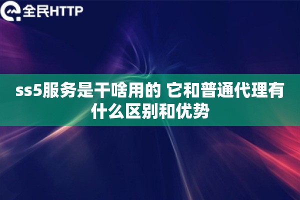 ss5服务是干啥用的 它和普通代理有什么区别和优势