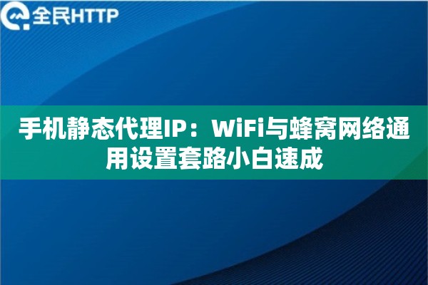 手机静态代理IP：WiFi与蜂窝网络通用设置套路小白速成