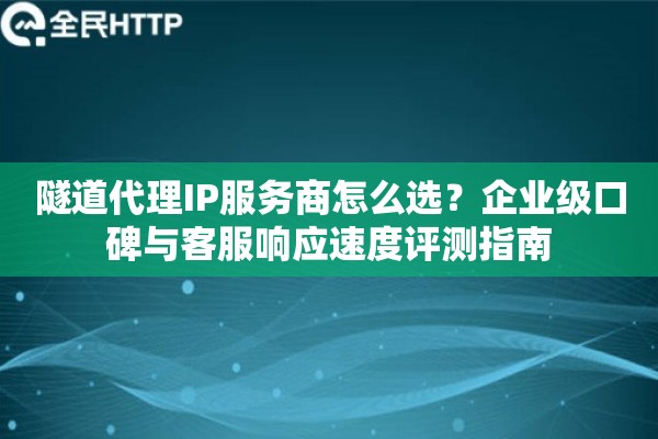 隧道代理IP服务商怎么选？企业级口碑与客服响应速度评测指南