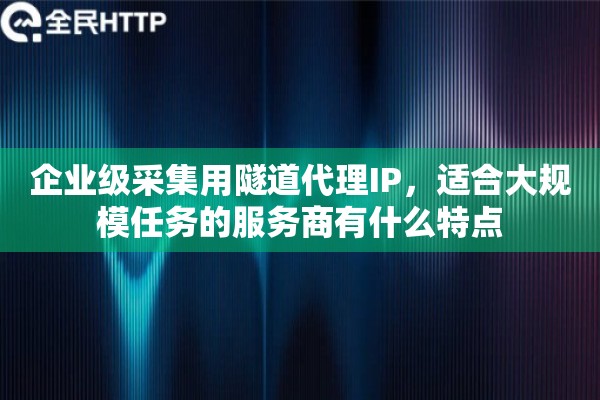 企业级采集用隧道代理IP，适合大规模任务的服务商有什么特点