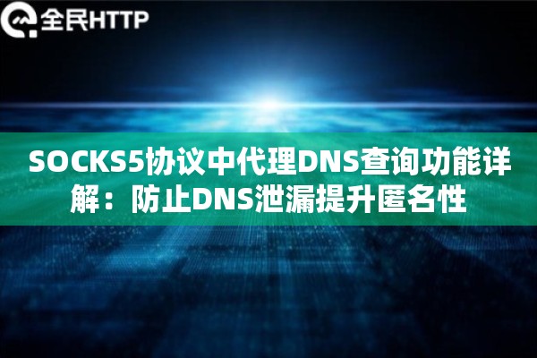 SOCKS5协议中代理DNS查询功能详解：防止DNS泄漏提升匿名性